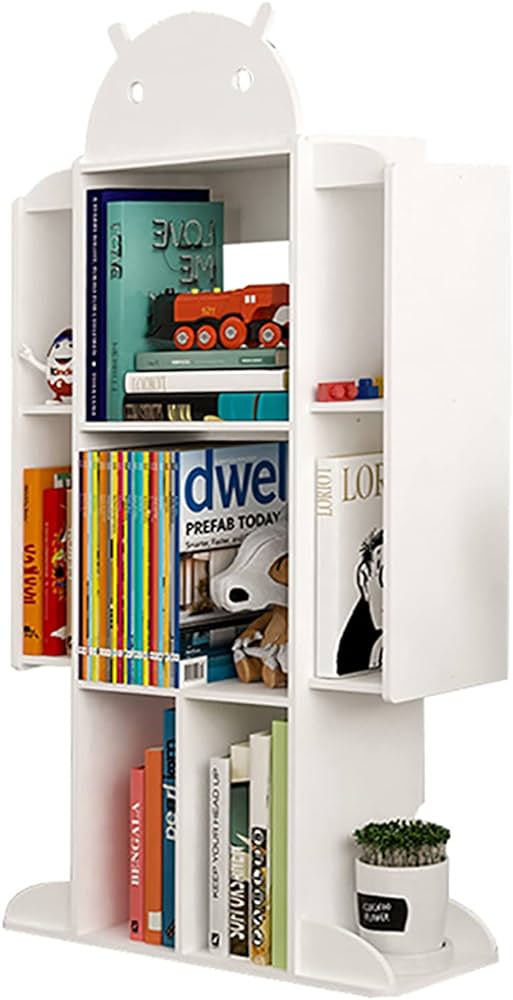 bookshelves-kids-bookshelf-robot-bookshelf-white-bookcase-book-storage