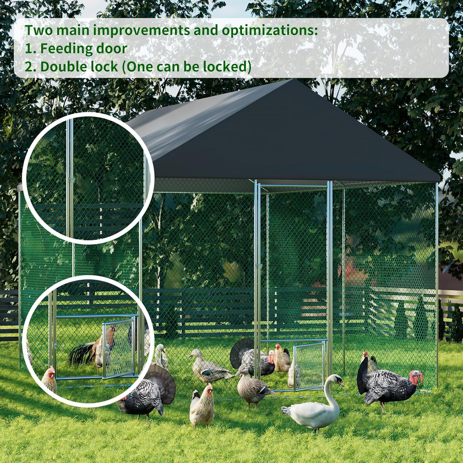 Shop Heavy Duty Walk-In Chicken Coop with Metal Cage Online in Australia