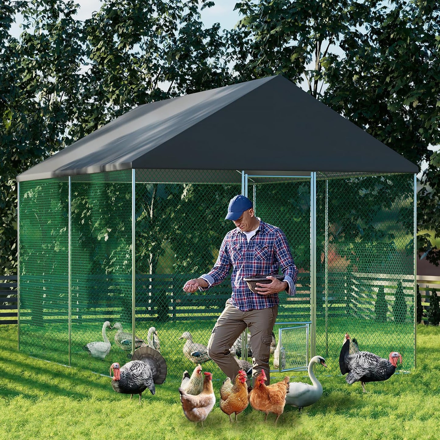 Heavy Duty Walk-In Chicken Coop with Metal Cage for Sale in Australia