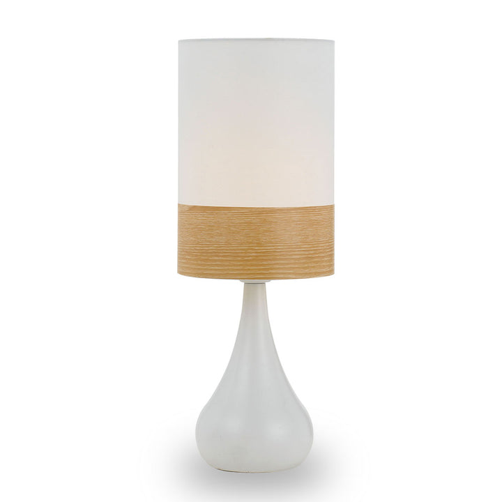 TFS CERAMIC TABLE LAMP 25wE14max D:150 H:410 WHITE / OAK