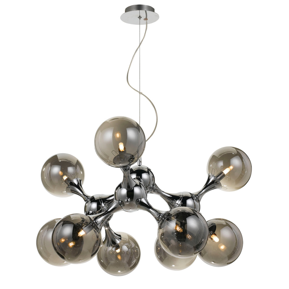 TFS 80 PENDANT 9x28wattG9HALmax D:815 H:410 CHROME / SMOKE