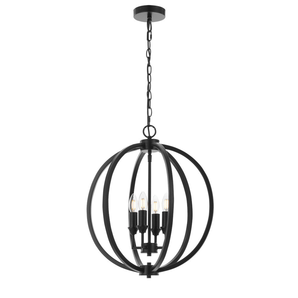 TFS PENDANT 4 x 25wE14 D:470 H:590 C:2M BLACK MATT