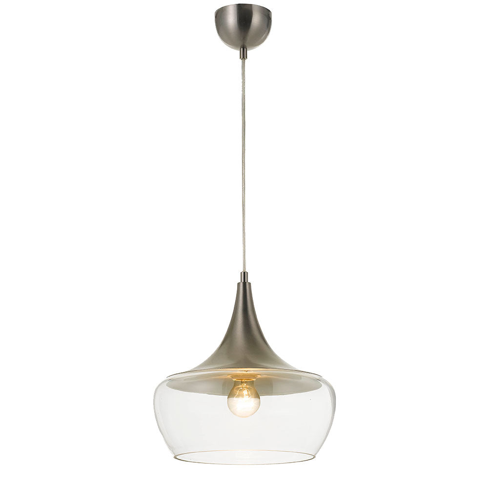 TFS 30 PENDANT 40wE27max D:300H:270 cab:1.5m NICKEL/CLEAR GLASS