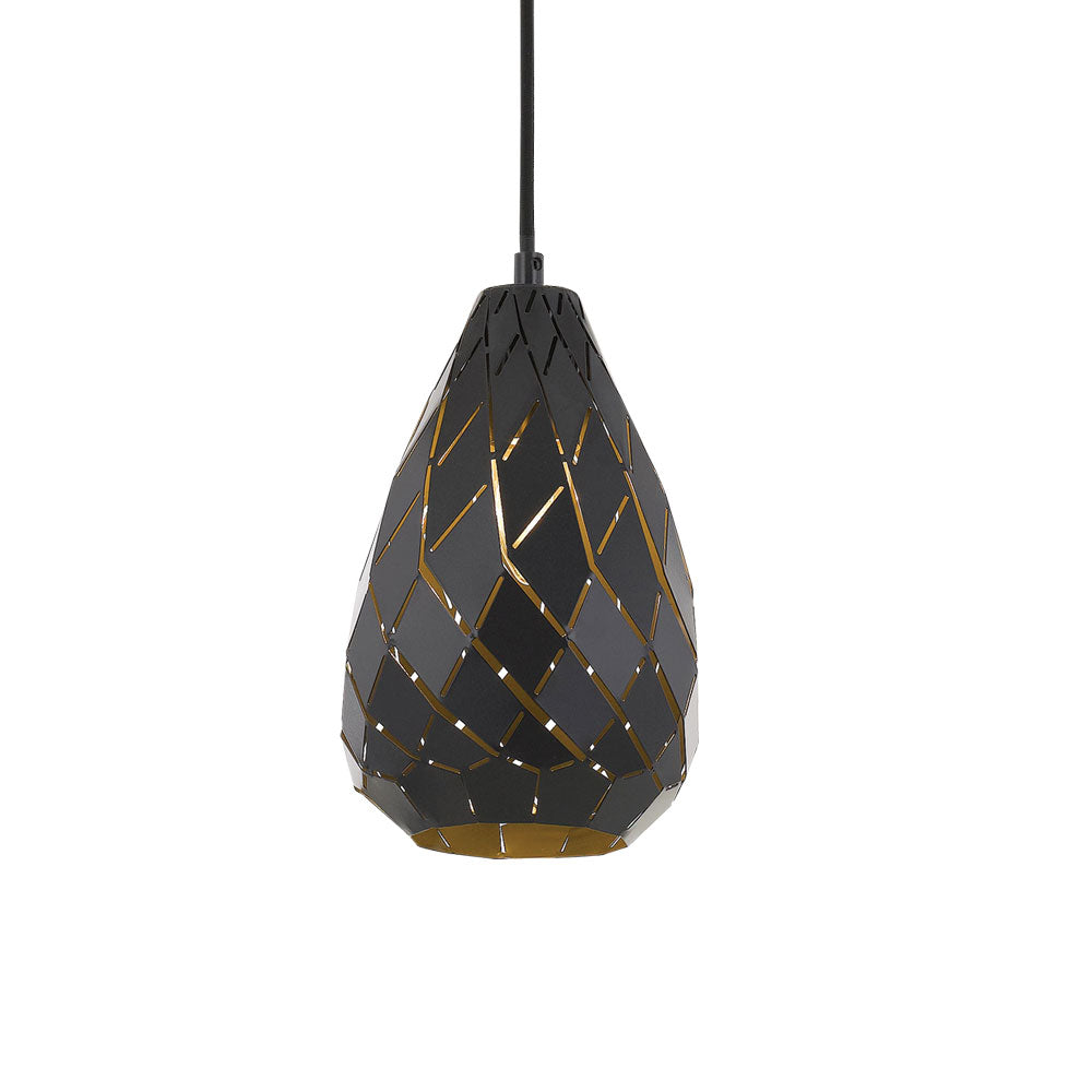 TFS 15 PENDANT 25wE27max D:150 H:240 GUN METAL/BLACK TEXTILE CABLE: 2.0m