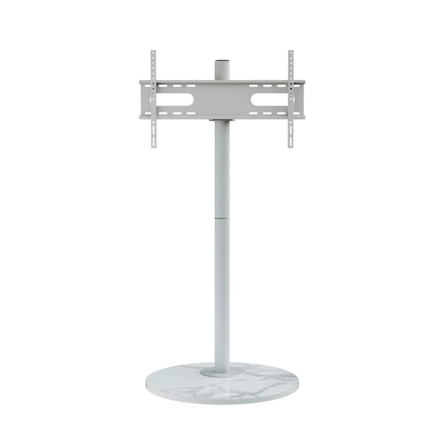 White 40-75 Inch Swivel TV Floor Stand with Sintered Stone Base and Height Adjust