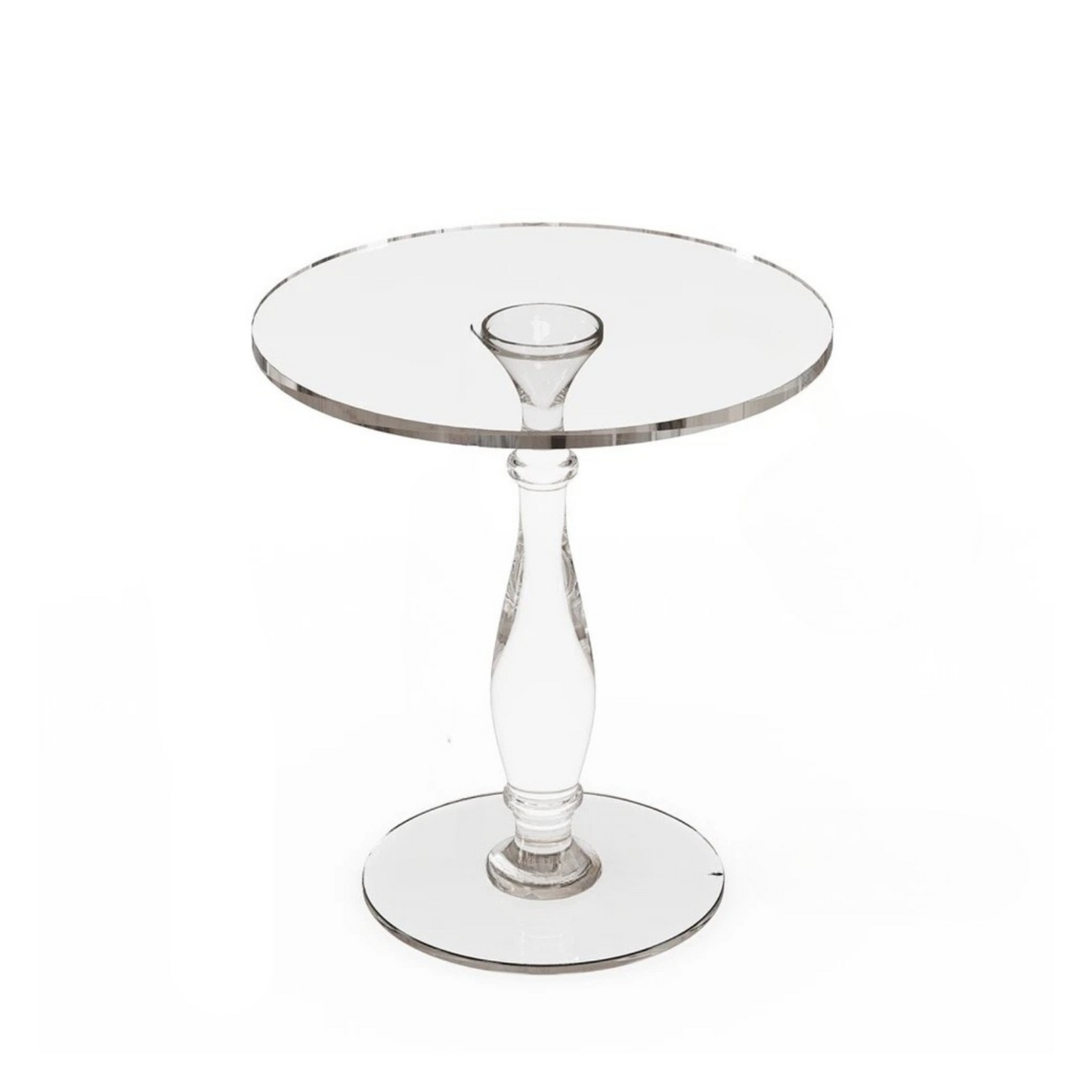 Transparent Acrylic Side Table With Roman Base For Modern Interiors