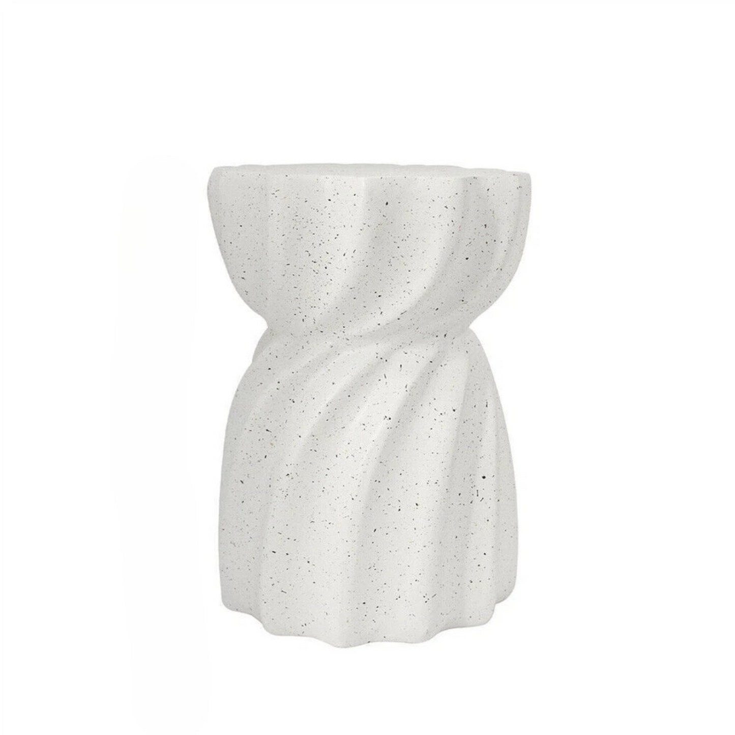 Off-White Concrete Side Table With Antique Look For Indoor Or Outdoor