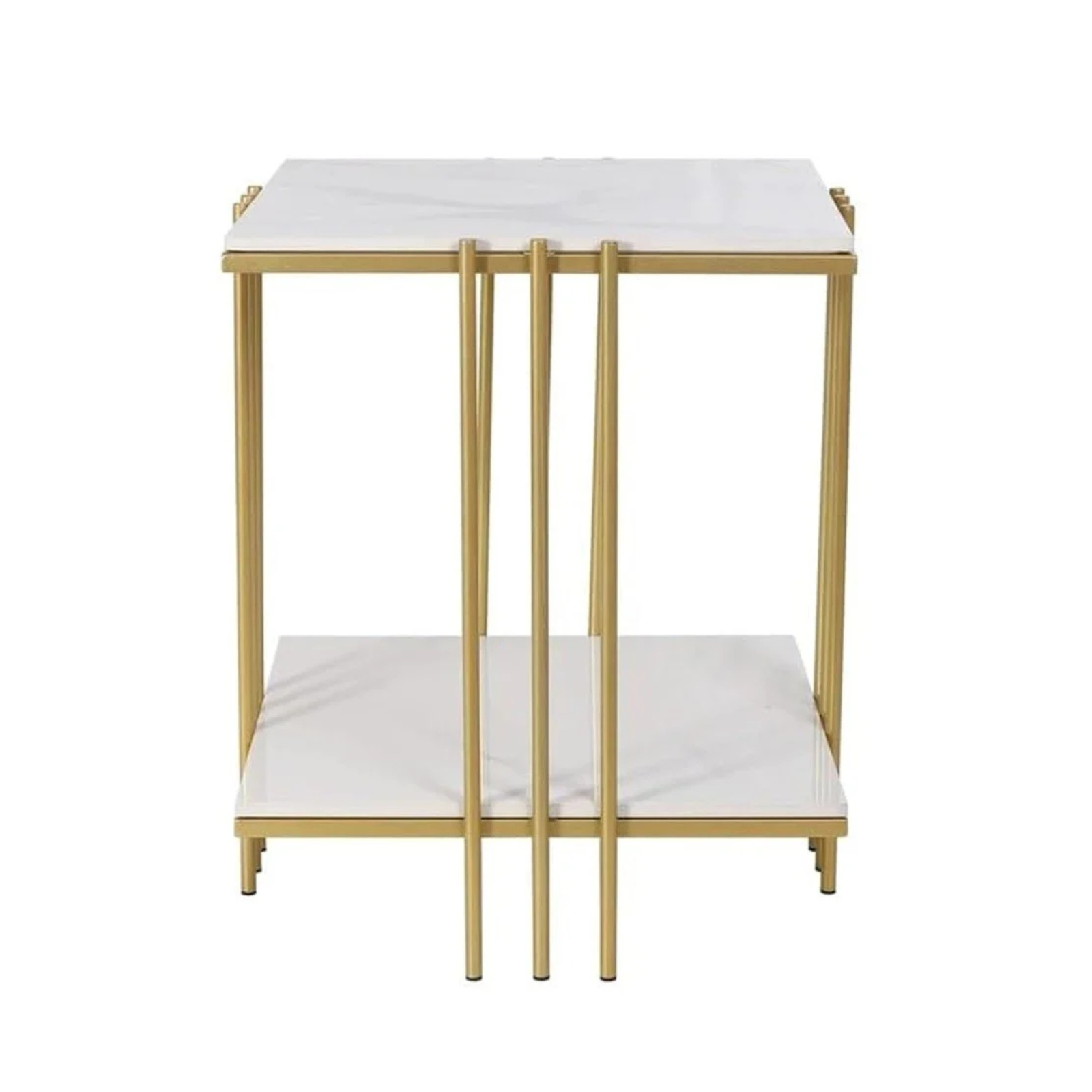 Buy Double Layer Marble Coffee Table with Gold Legs AU