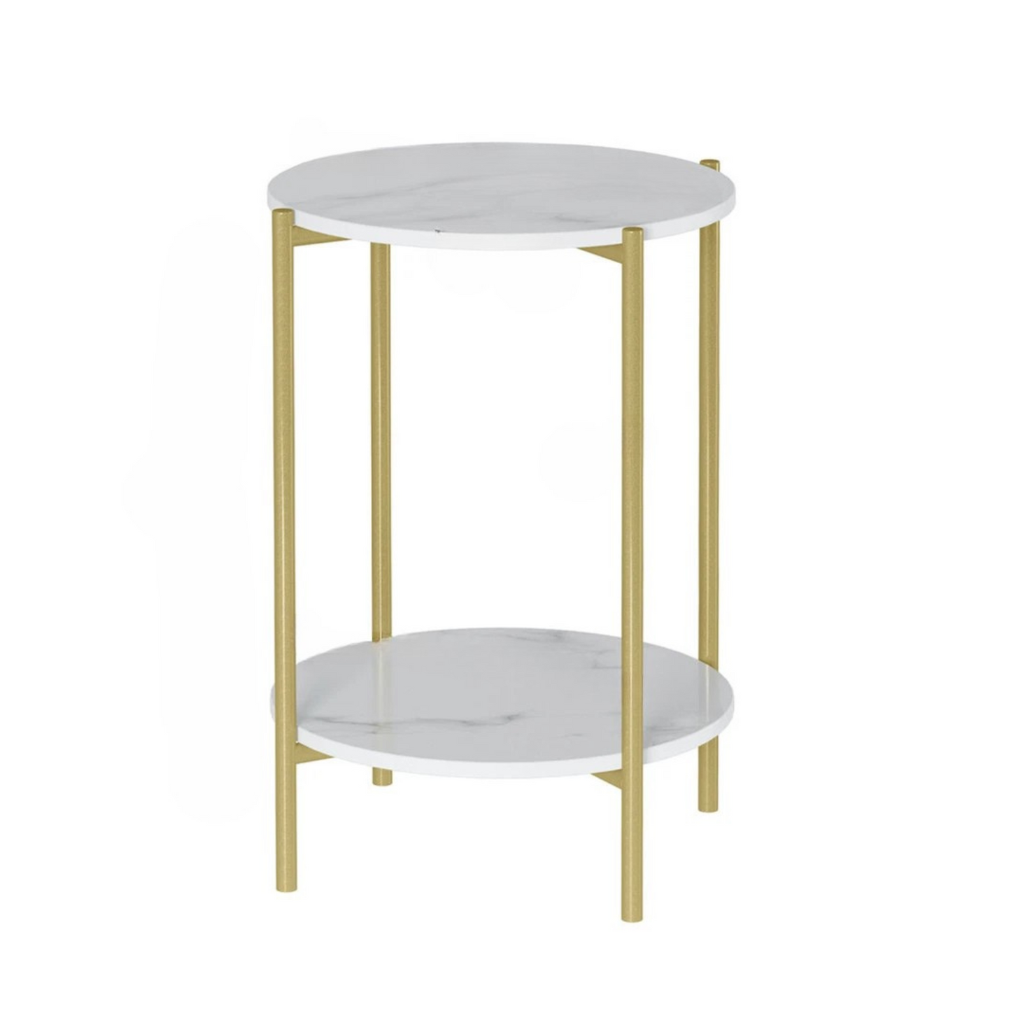 Shop 2-Tier Marble End Table with Metal Frame Australia