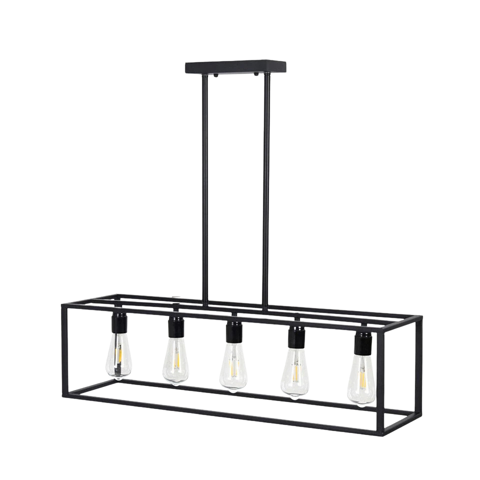 Vintage Industrial 5-Light Black Ceiling Pendant Lamp