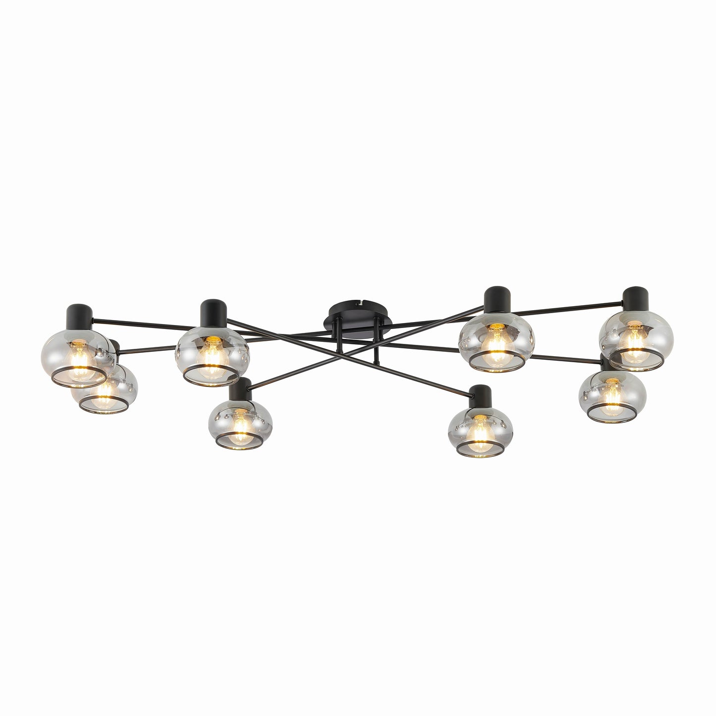 TFS 8 LT CTC 8x25wE27max L:1200 W:540 H:210 BLACK MATT/ SMOKE GLASS