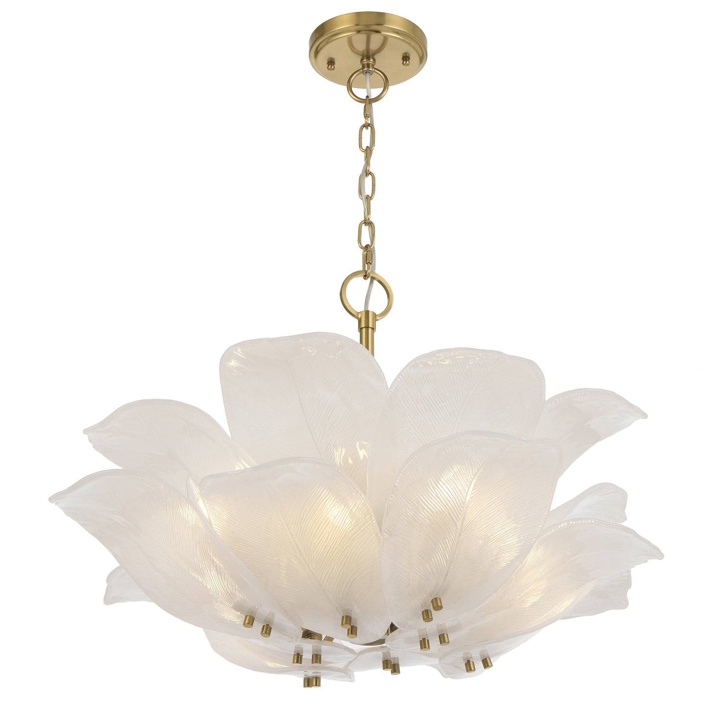 Varna TFS 8LT PENDANT 8x25wE14max D:670 H:500 BRASS / 16pcs FROST GLASS