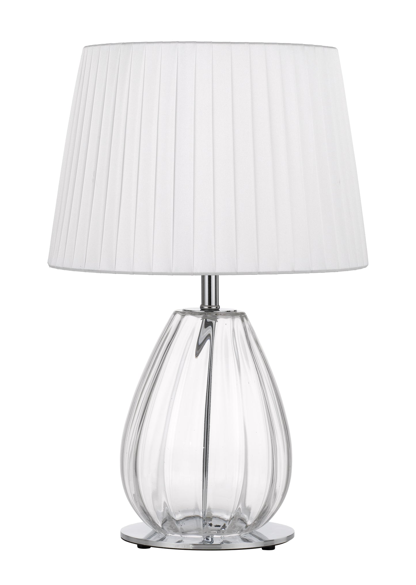 TFS TABLE LAMP 25wE27max D:290 H:450 Inline Switch CHROME/CLEAR/IVORY