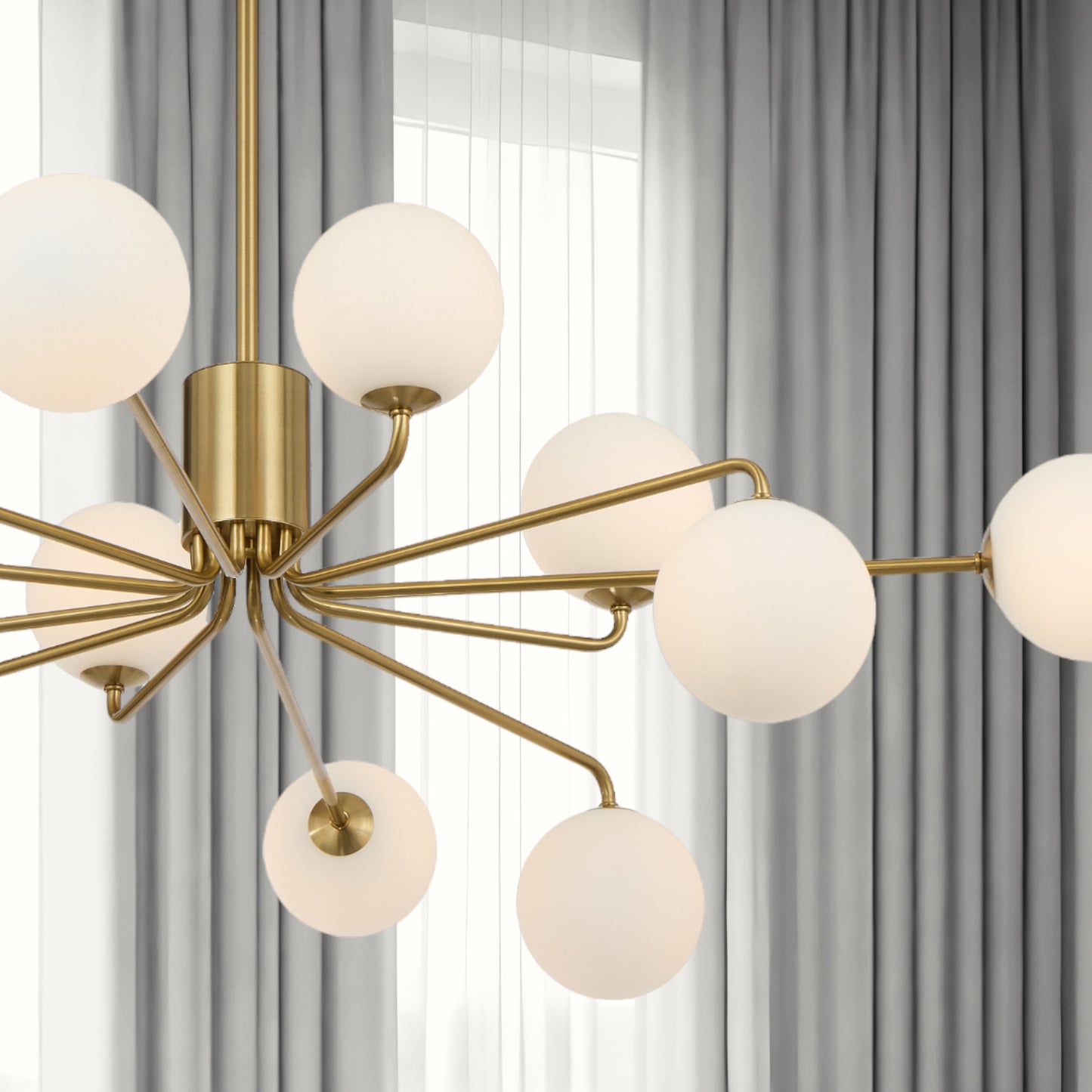 Teramark TFS 12LT PENDANT 12x6wG9max KIT D1130 H295 ROD:2*600+1*300 ANT GOLD/ OPAL MATT
