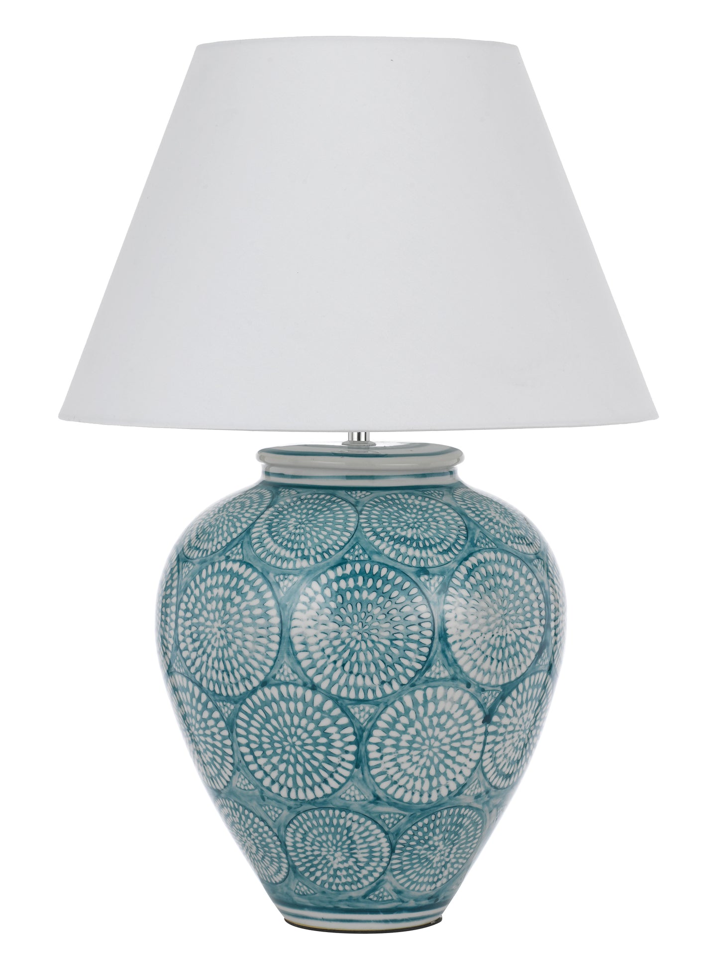 TFS CERAMIC TABLE LAMP 25wE27max D:410 H:610 line switch BLUE / WHITE