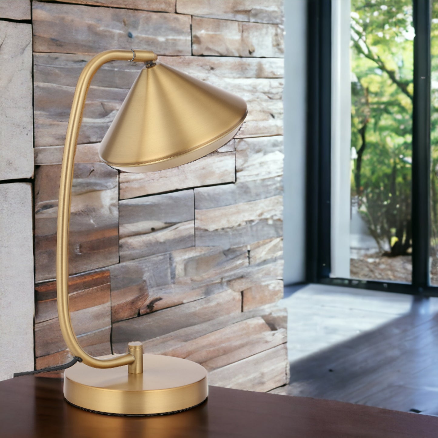 TFS TABLE LAMP 6wG9max L280 W200 H430 inline switch YELLOW BRASS