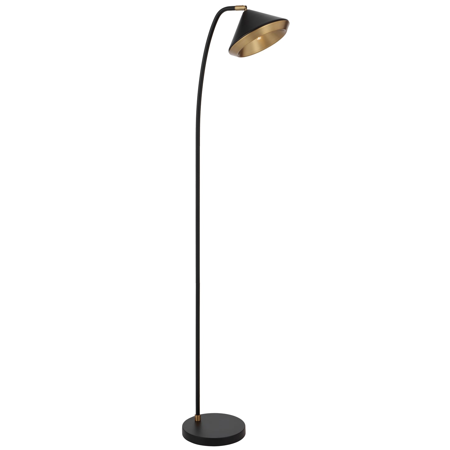 TFS FLOOR LAMP 6wG9max L310 W200 H1380 foot switch BLACK MATT/YELLOW BRASS