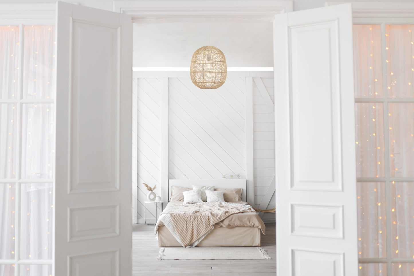 TFS 40 PENDANT 25wE27max D400 H430 cab1.5m NATURAL RATTAN