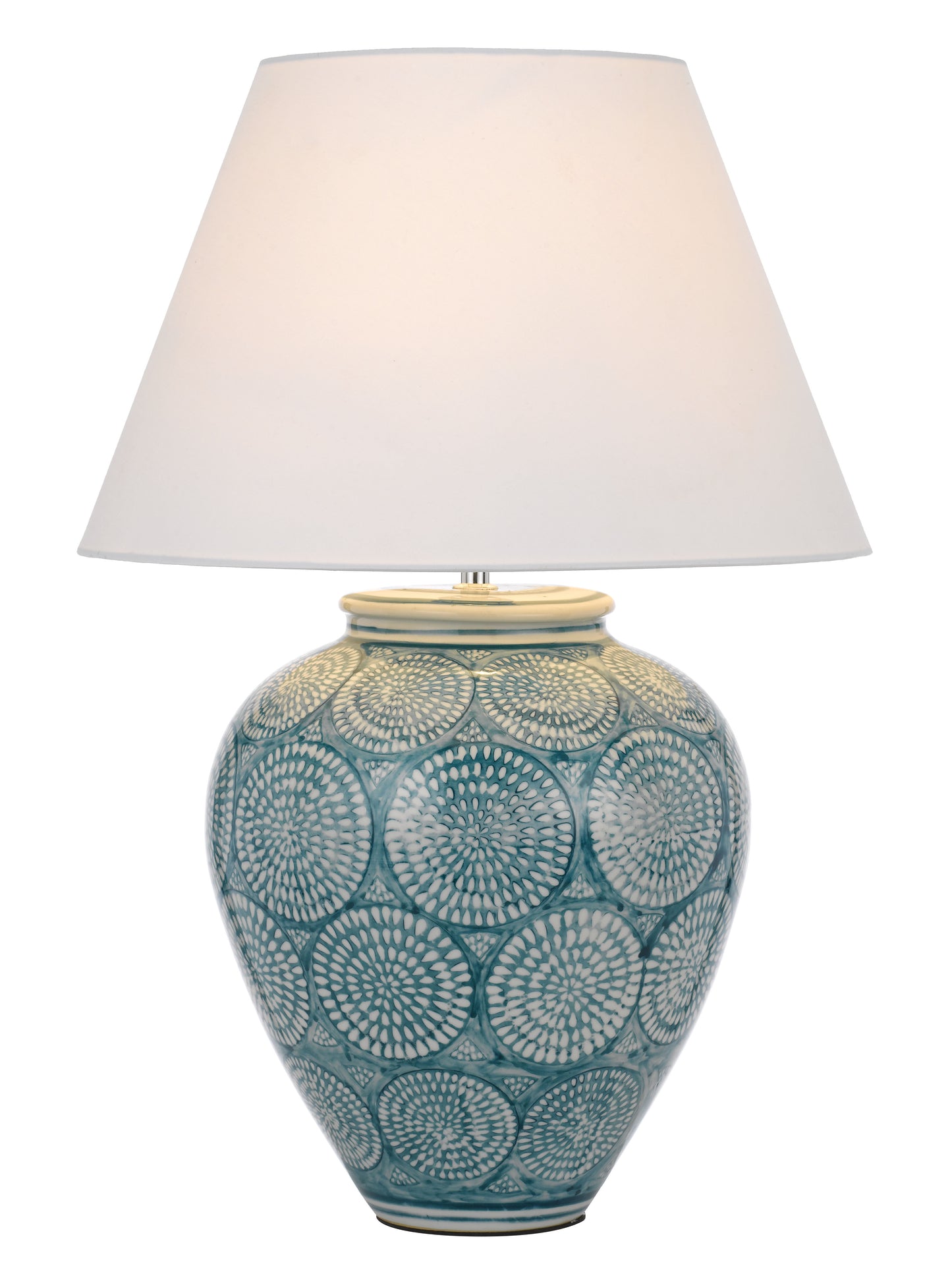 TFS CERAMIC TABLE LAMP 25wE27max D:410 H:610 line switch BLUE / WHITE