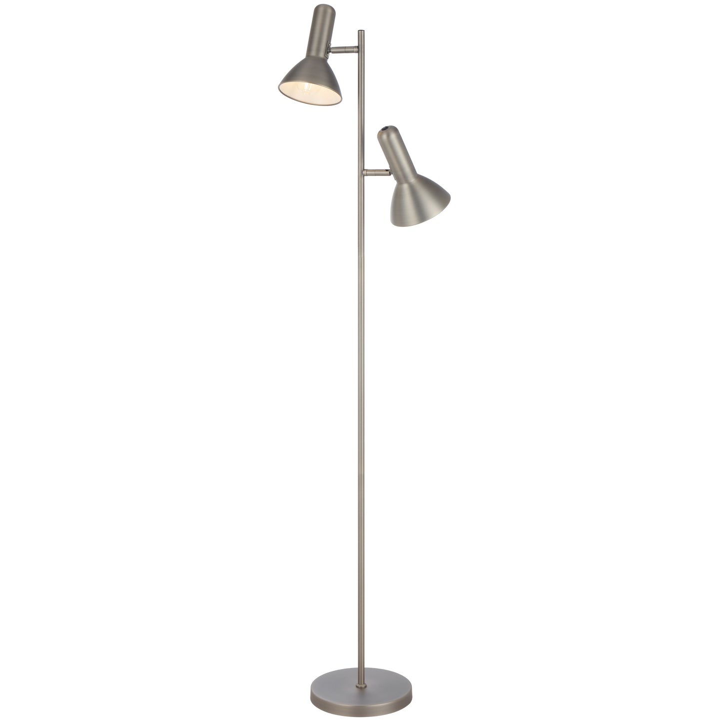 TFS 2LT FLOOR LAMP 2x25wE27max L240 W420 H1610 ON/OFF SWT ON HEAD NICKEL MATT