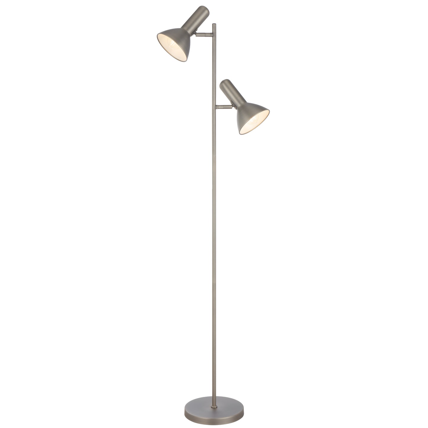 TFS 2LT FLOOR LAMP 2x25wE27max L240 W420 H1610 ON/OFF SWT ON HEAD NICKEL MATT