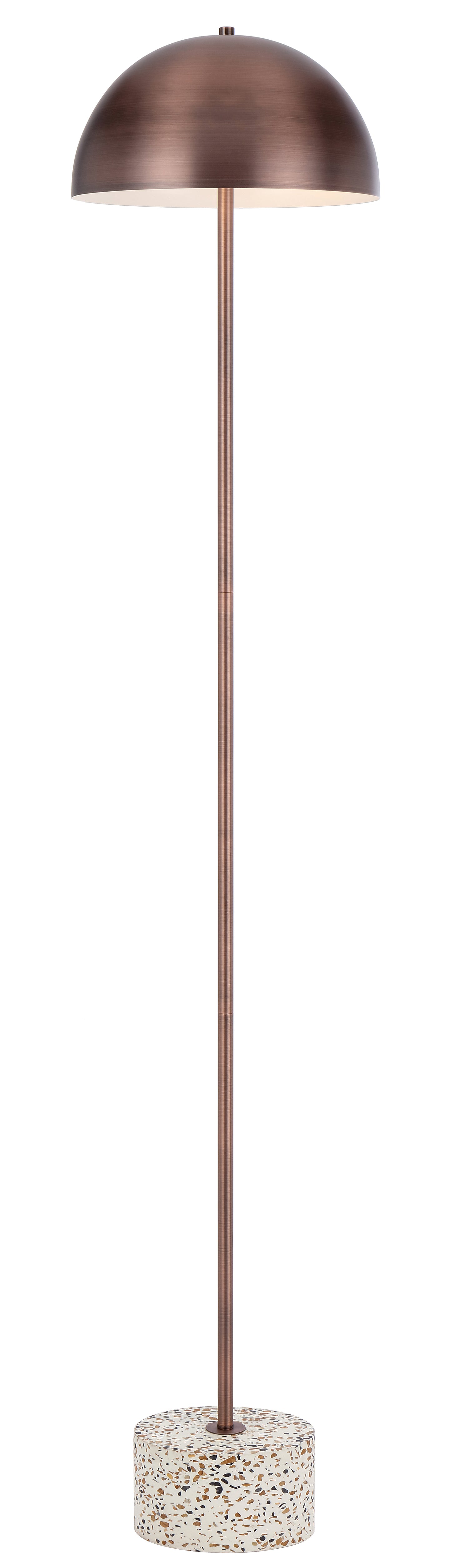 TFS FLOOR LAMP 2x25wE27max D:300 H:1500 cable2.0 foot swt WHITE TERRAZZO/BRONZE