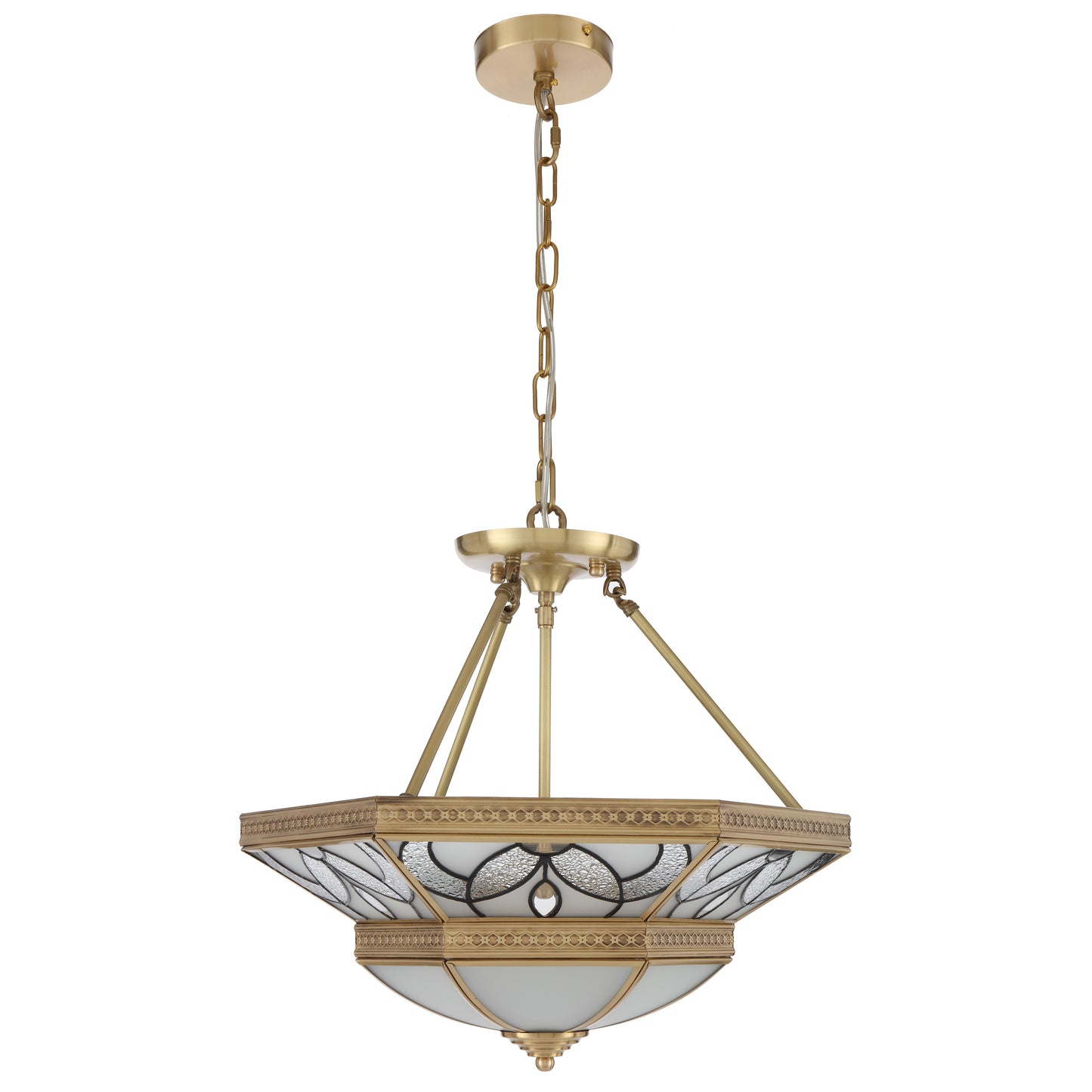 Vitawood TFS PE CTC 4x25wE27max D:500 H:208 chain:2M BRASS/FROST GLASS