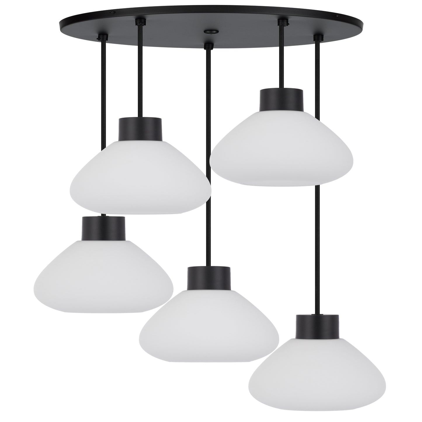 Perugia TFS 5 LIGHT PENDANT 5x25wE27max D:160 H:210 TEX:2m BLACK MATT/OPAL MATT
