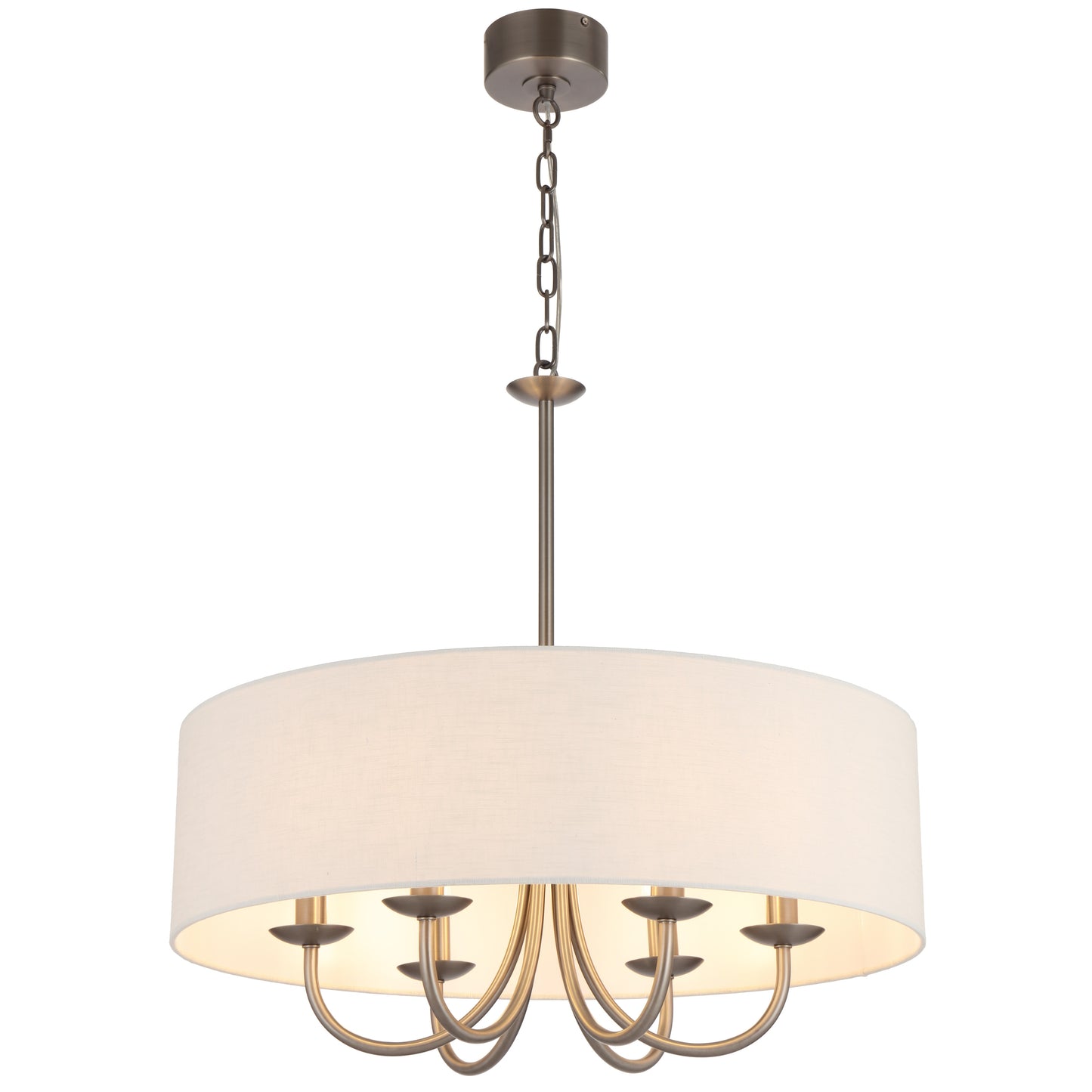 Noraton TFS 6LT PENDANT 6x25wE14max D700 H650 chain 2M DARK NICKEL MATT/ IVORY LINEN