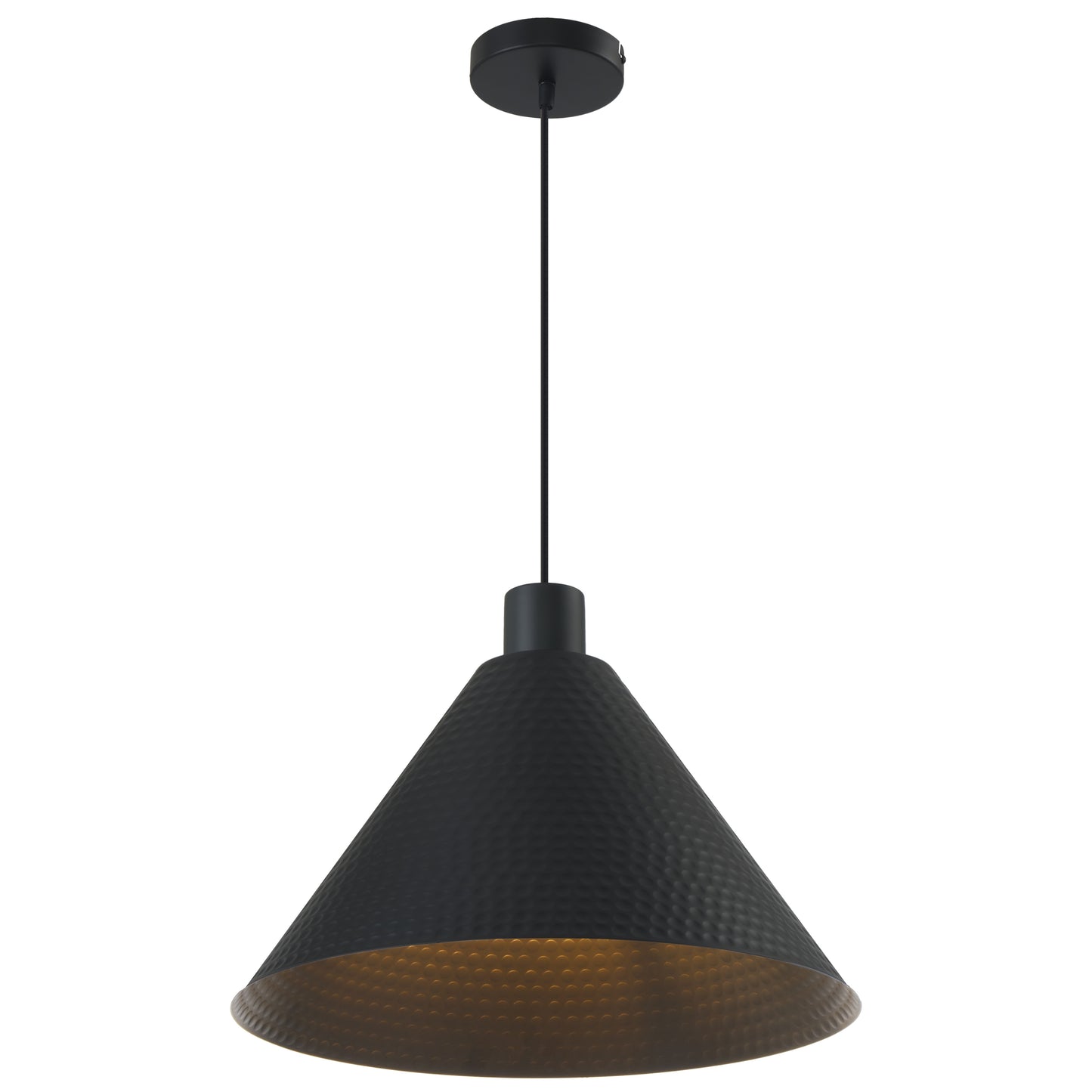 TFS 43CM PENDANT 25wE27max D430 H250 TEX 2M BLACK SATIN