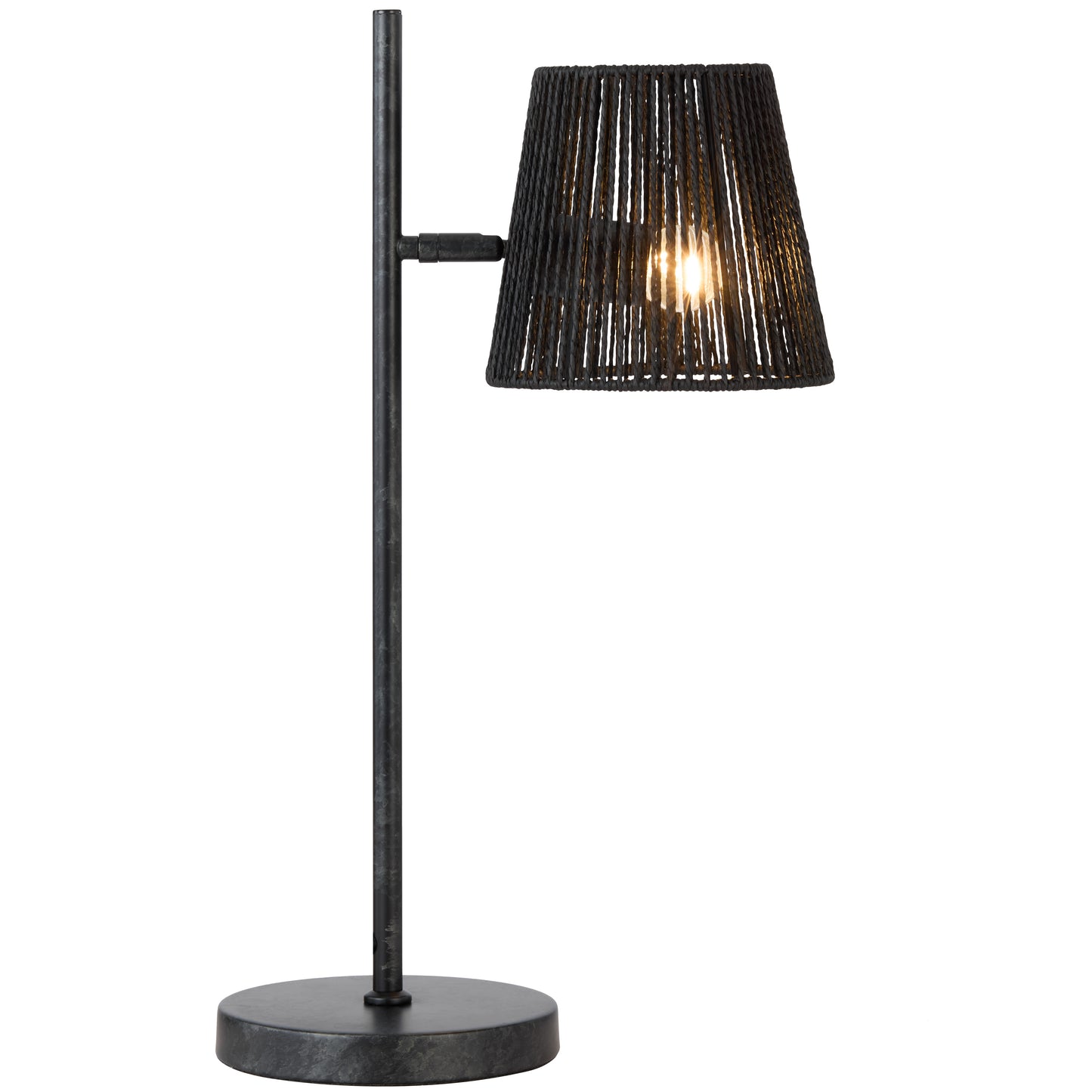 Grosseto TFS TABLE LAMP 25wE27max L330 W180 H545 inline swt GUN METAL / BLACK STRING