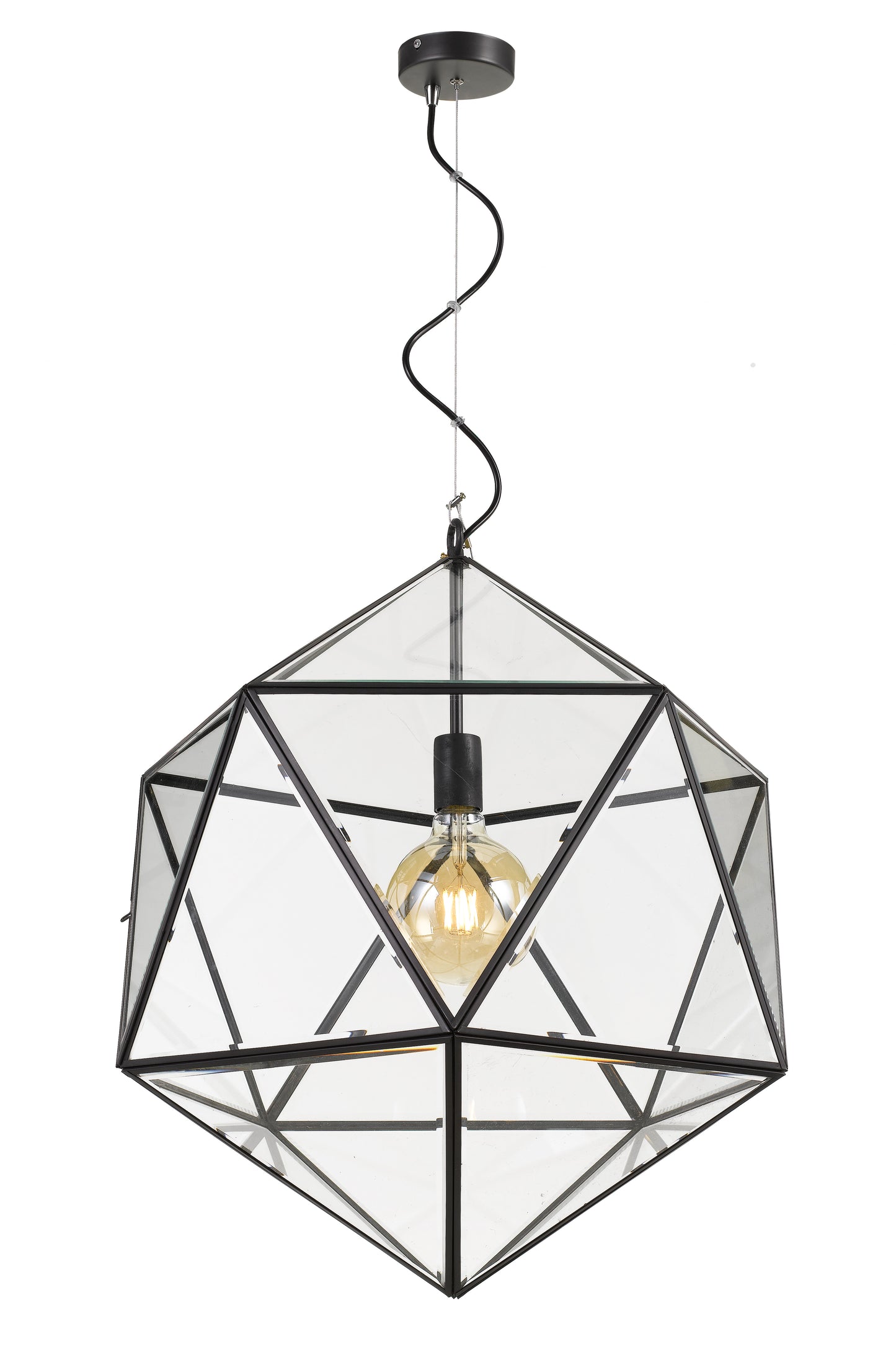 TFS 50 PENDANT 25wE27max D:500 H:620 BLACK / CLEAR