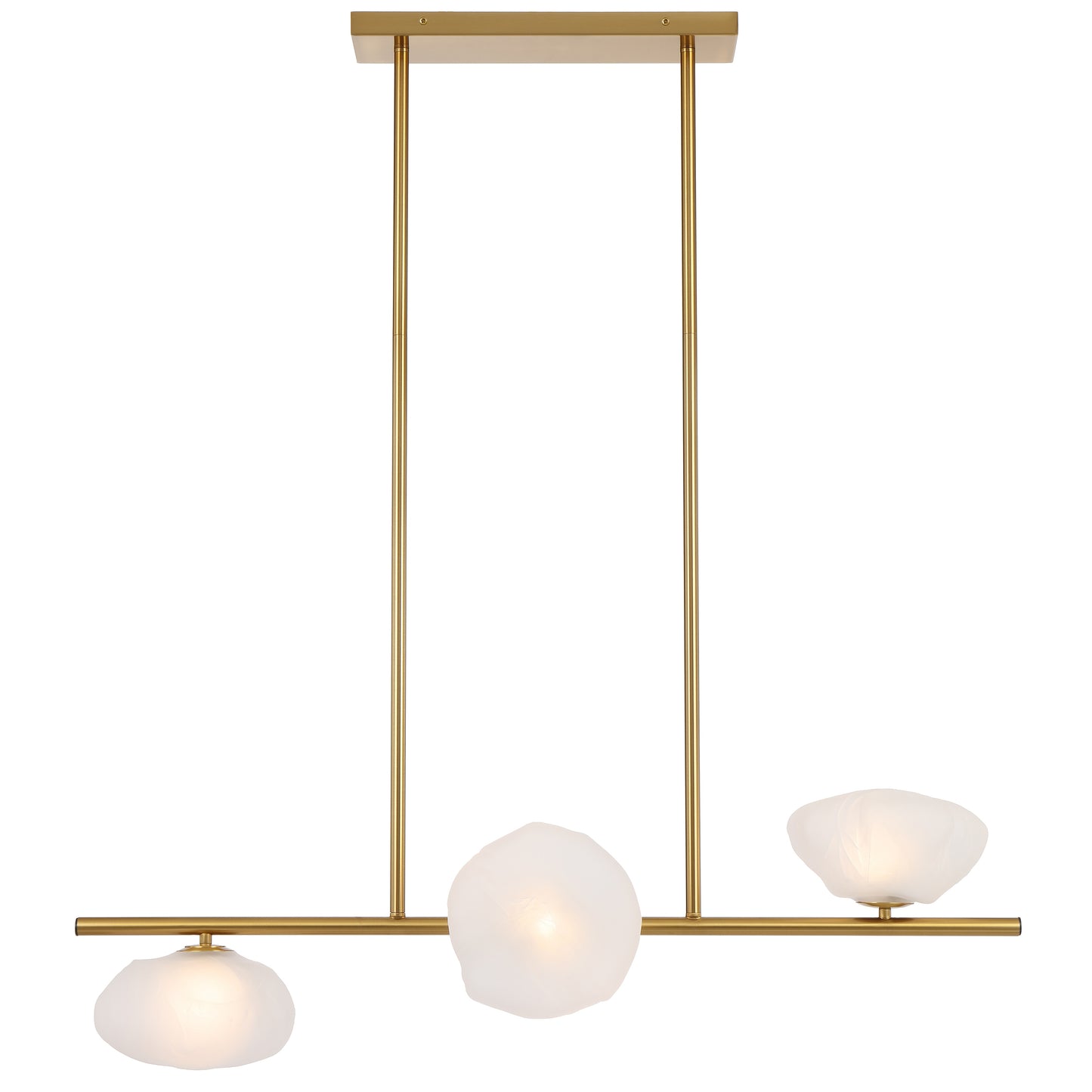 Amiens TFS 3 HORIZONTAL LTS PENDANT 3x6wG9max GLASS D200 ANT GOLD / FROST GLASS
