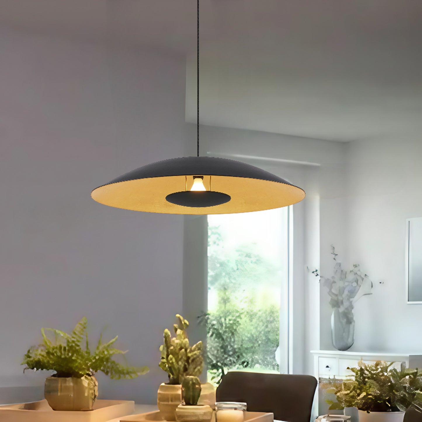 TFS 80 PENDANT 25wE27max D:800 H:138 BLACK SAND / GOLD FOIL