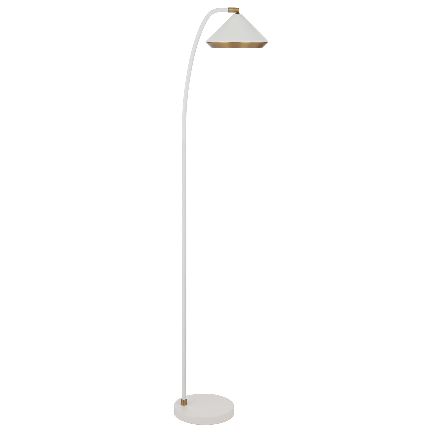 TFS FLOOR LAMP 6wG9max L310 W200 H1380 foot switch WHITE MATT/YELLOW BRASS