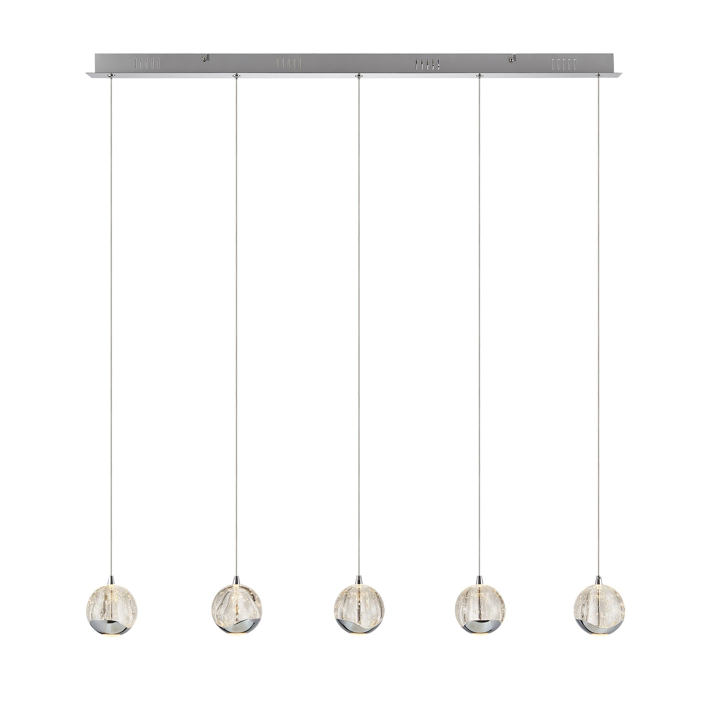 Zanoshade TFS 5 LTS BAR PENDANT 5x5wLED 3000K 1540Lm cab2M L960 W90 CHROME/BUBBLE GLASS