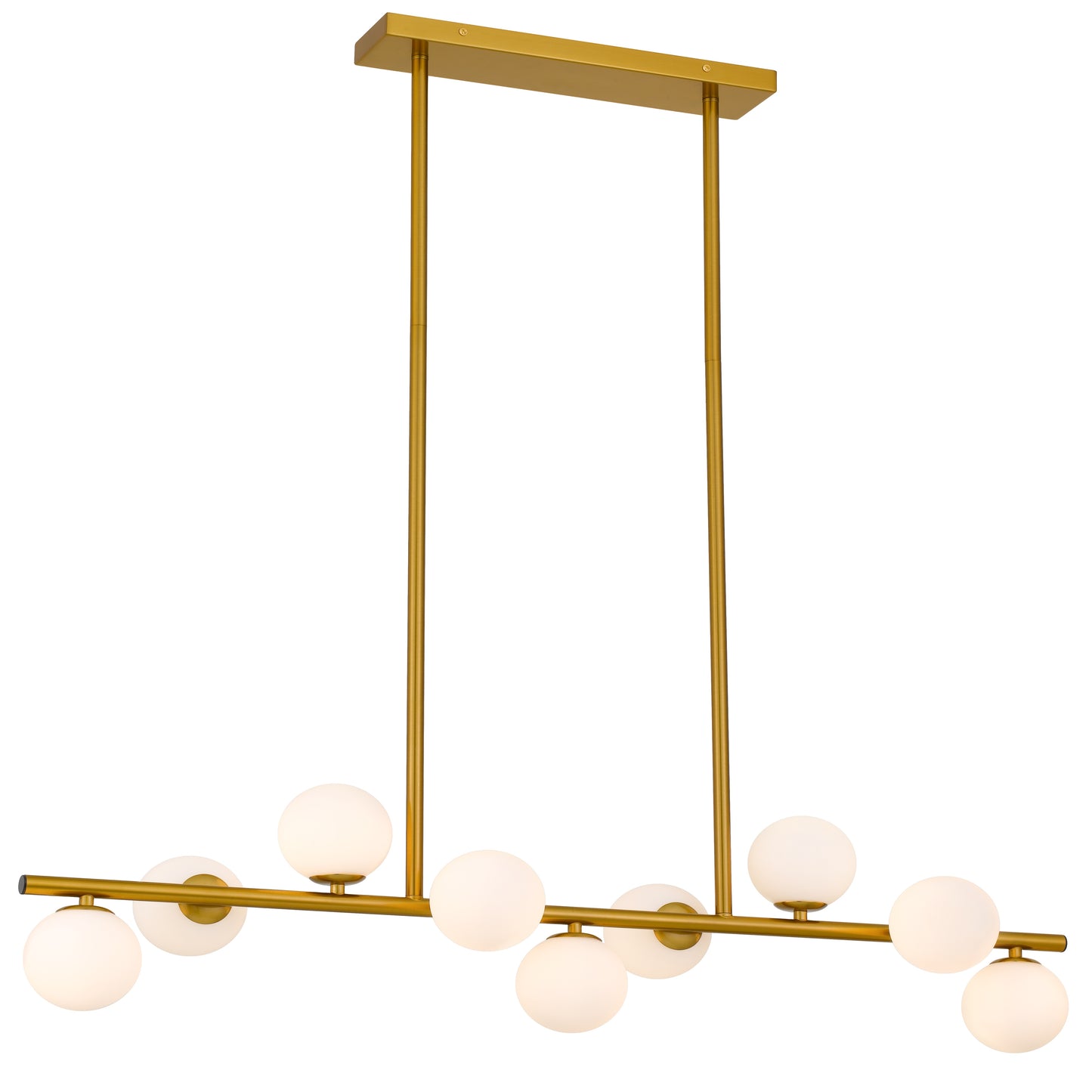TFS 9 LTS PENDANT 9x6wG9max L1000 D236 ROD:2x600 1x300 ANT GOLD FRAME/OPAL MATT GLASS