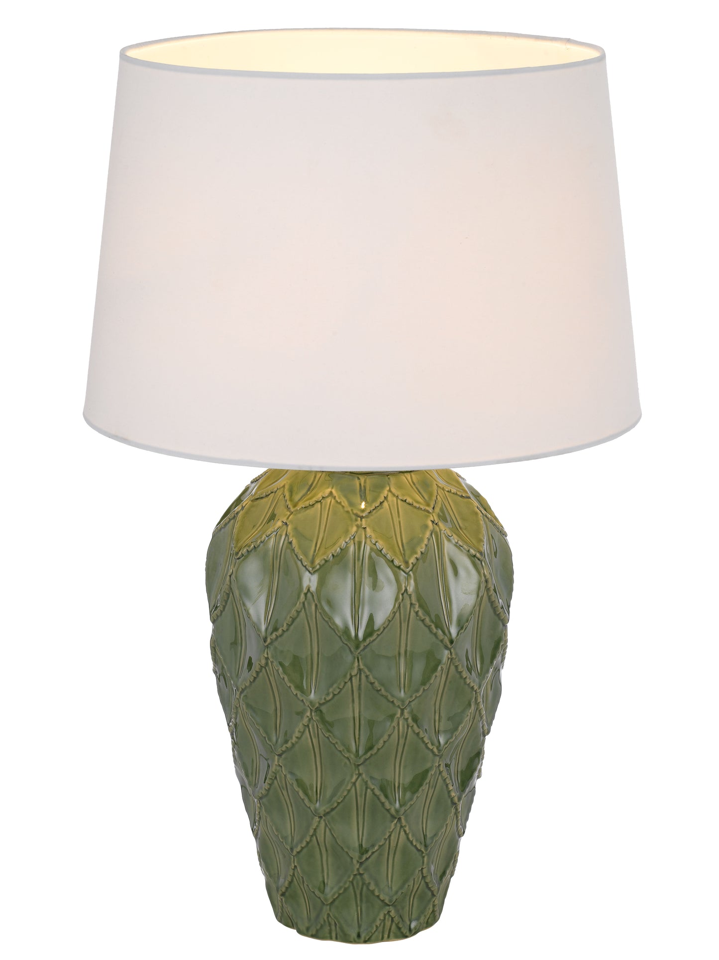 TFS CERAMIC TABLE LAMP 25wE27max D:400 H:640 GREEN / WHITE