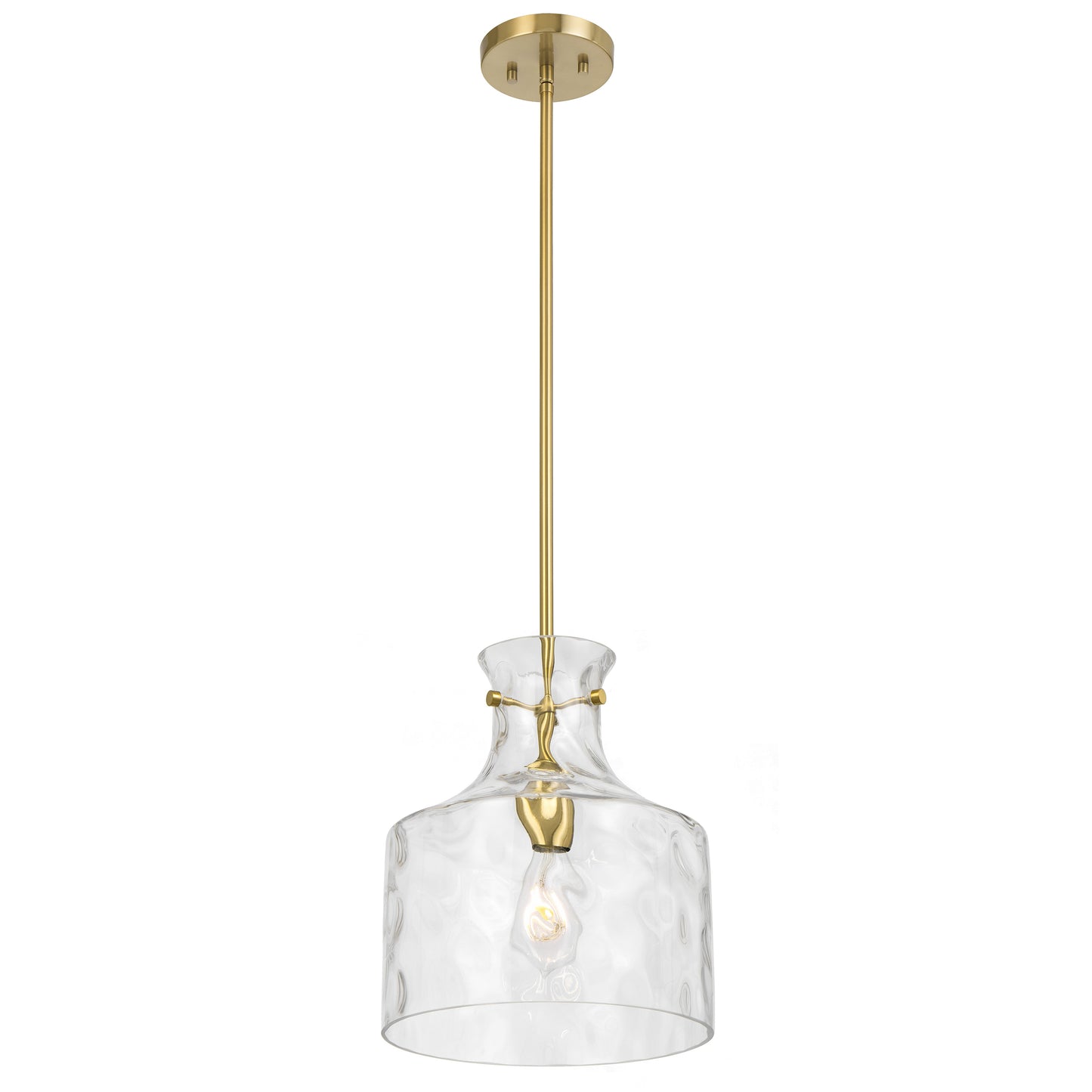 Altolux TFS 1LT PENDANT 25wE27max D:280 H:330 ROD 1.5m ANT GOLD / CLEAR WATER STREAK