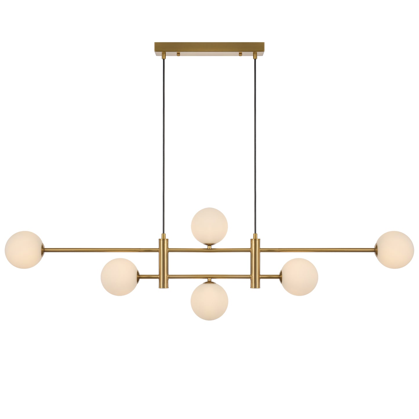 Brindisi TFS 6LT PENDANT 6x6wG9max KIT L1300 W120 H355 CAB2m ANT GOLD/ OPAL MATT