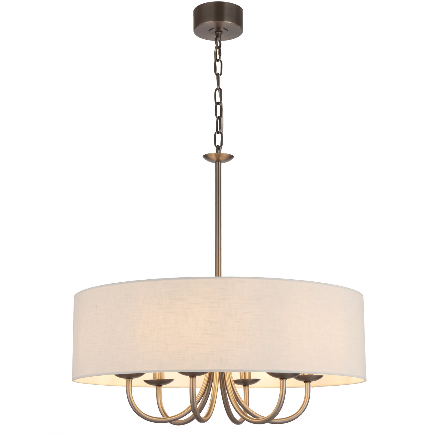 Noraton TFS 6LT PENDANT 6x25wE14max D700 H650 chain 2M DARK NICKEL MATT/ IVORY LINEN