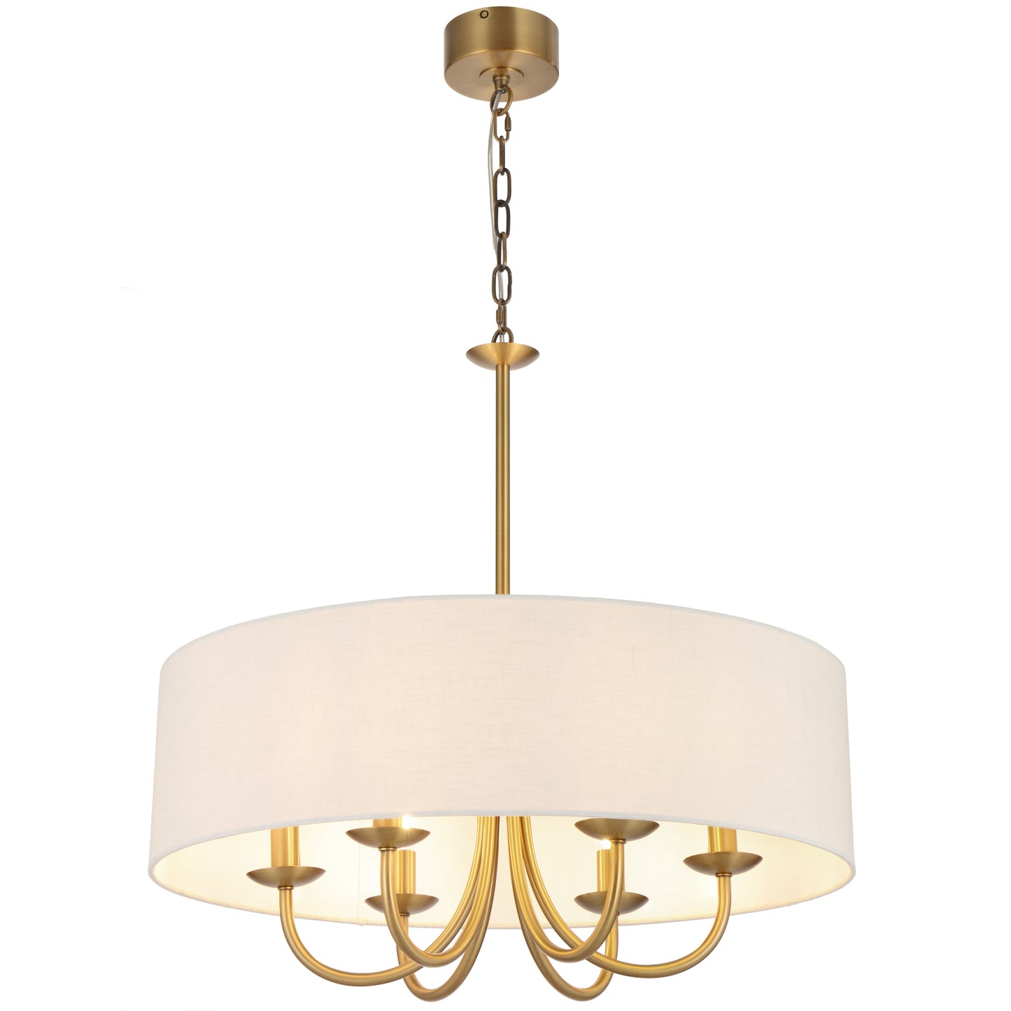Terawood TFS 6LT PENDANT 6x25wE14max D700 H650 chain 2M BRASS/ IVORY LINEN