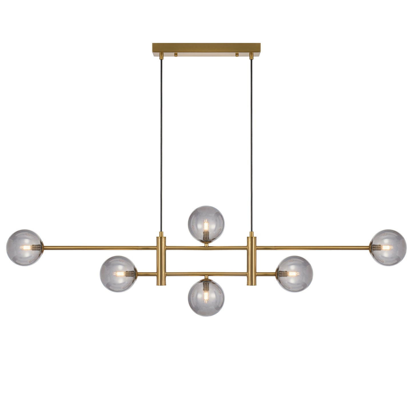 Foggia TFS 6LT PENDANT 6x6wG9max KIT L1300 W120 H355 CAB2m ANT GOLD/ SMOKE