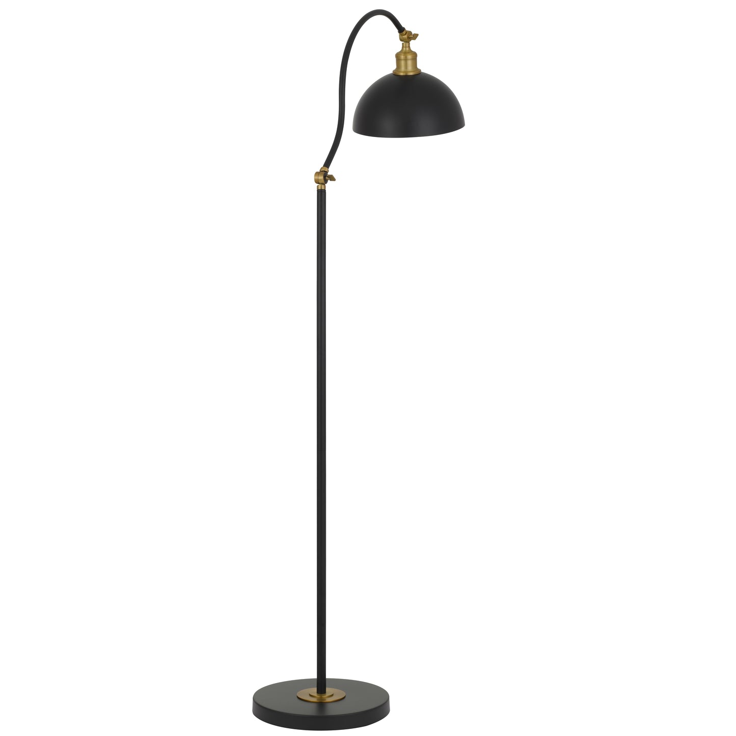 TFS FLOOR LAMP 25wE27max L375 W280 H:1550 SHADE D:250 H:215 BLACK SATIN/ BRASS