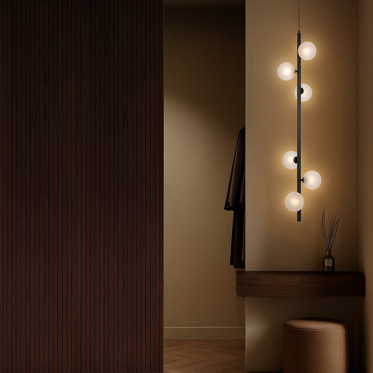 TFS 6 LT PENDANT 6x6wG9max KIT L1200 W265 H265 TEX 2m BLACK/ FROST TEAR PATTERN