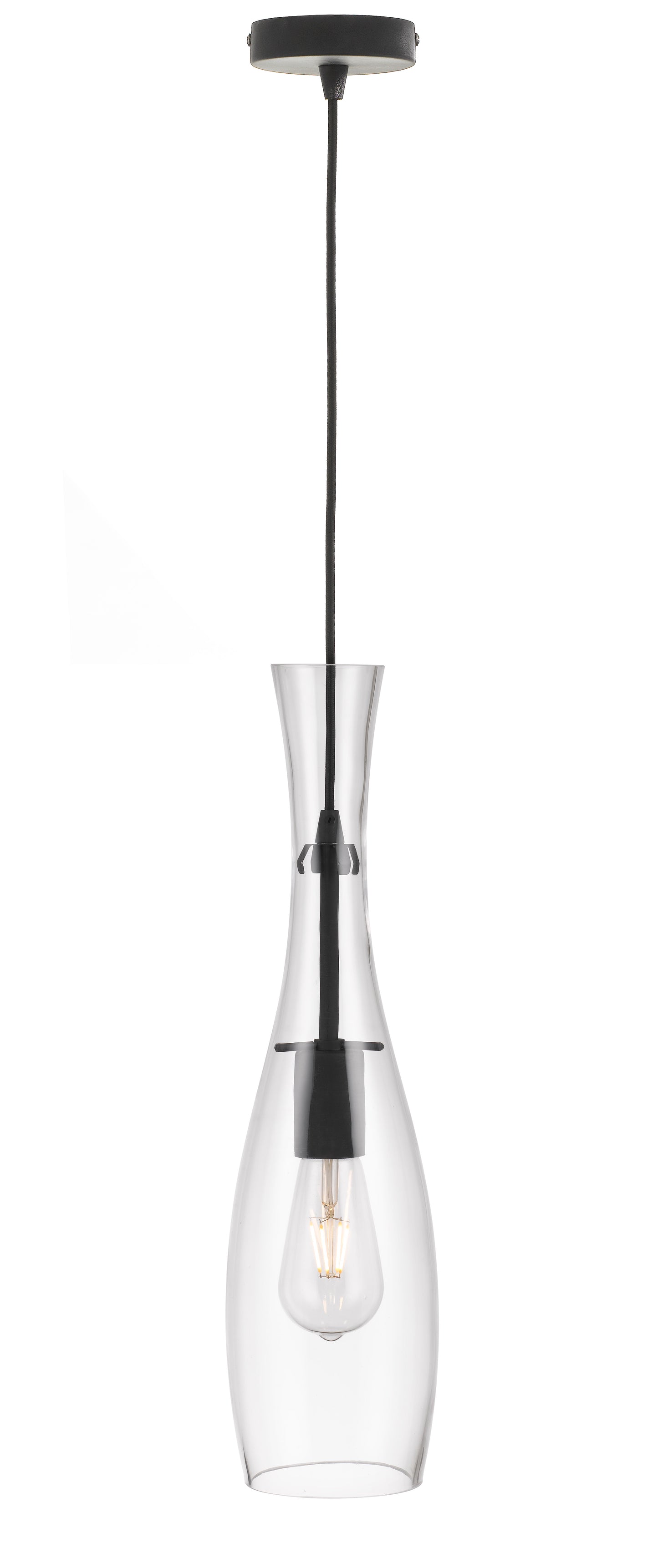 TFS 1 PENDANT 25wE27max D:130 H:500 BLACK/CLEAR cab:2.0m