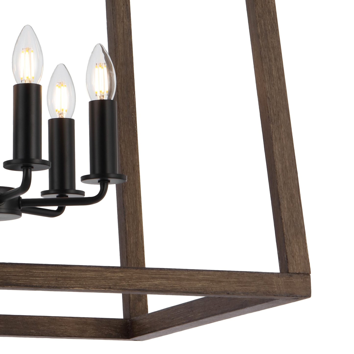 TFS 6 LT PENDANT 6x25wE14 W560 L560 H720 CHAIN 2M BLACK MATT / WALNUT TIMBER