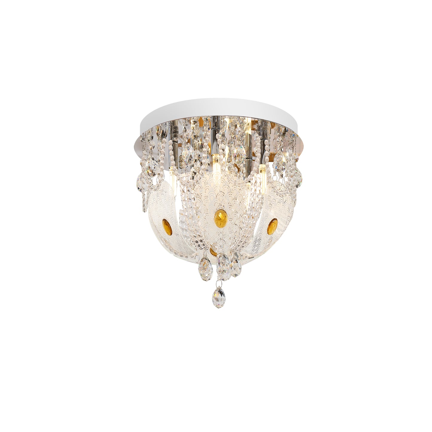 TFS 40 CTC 5x28wG9max WHITE/YELLOW/CLR CRYSTAL BEADS D:400 GLOBE NOT INCLUDED