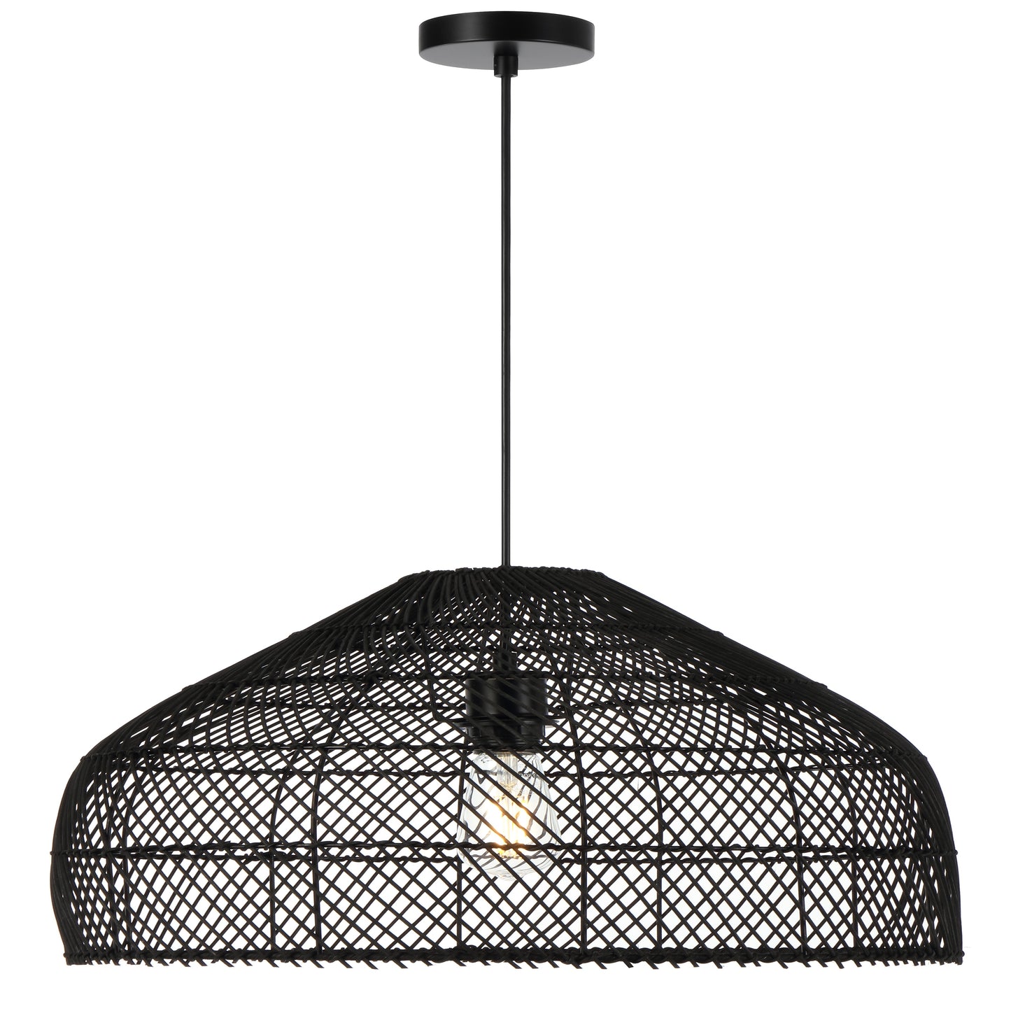 Lumoline TFS 50 PENDANT 25wE27max D500 H300 cab1.5m BLACK RATTAN