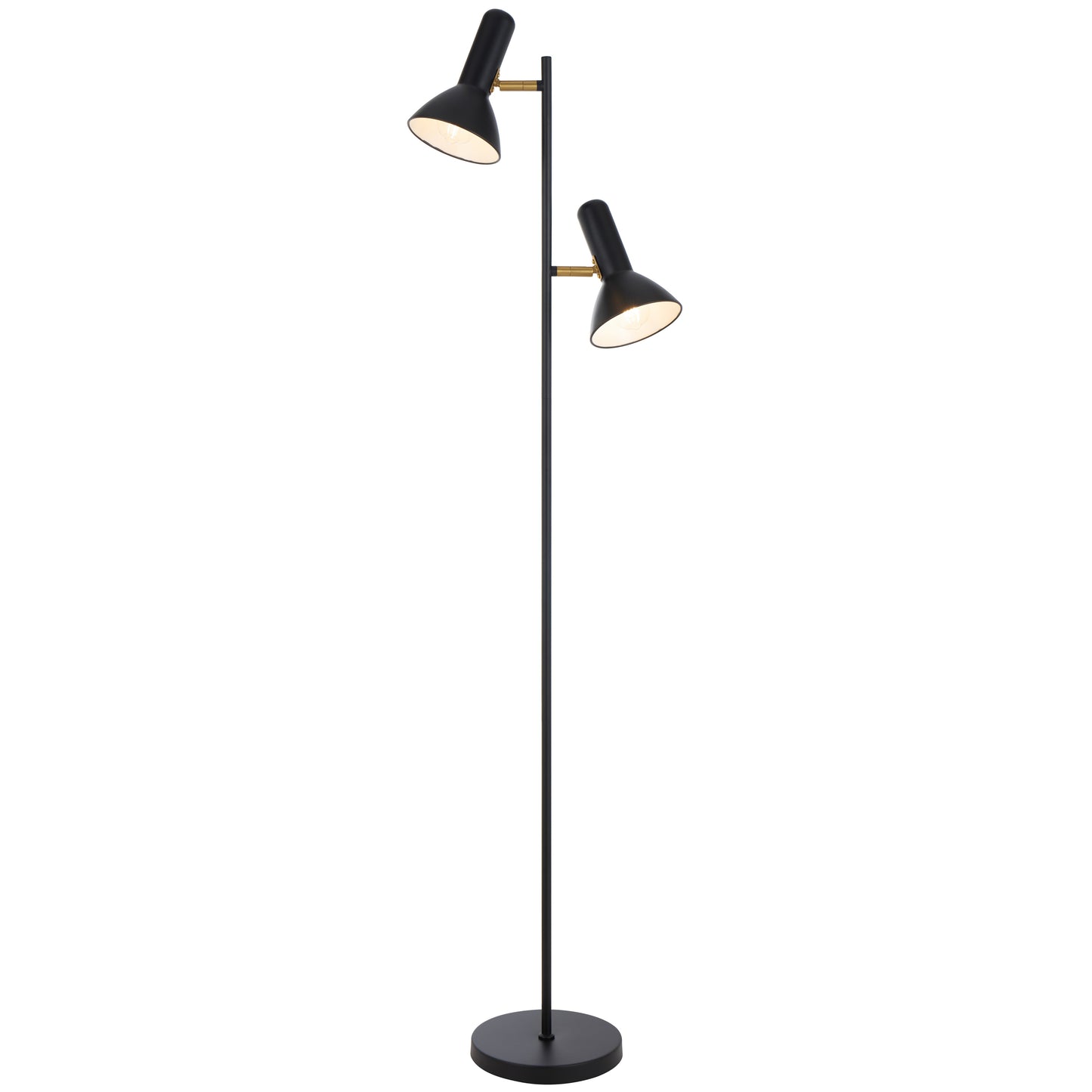 TFS 2LT FLOOR LAMP 2x25wE27max L240 W420 H1610 ON/OFF SWT ON HEAD BLACK SATIN